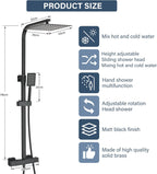 Bathroom Thermostatic Shower Mixer Set and with Adjustable