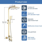 Bathroom Thermostatic Shower Mixer Set and with Adjustable