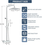 Bathroom Thermostatic Shower Mixer Set and with Adjustable