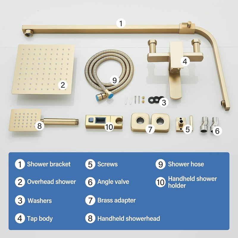 Bathroom Thermostatic Shower Mixer Set and with Adjustable