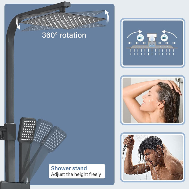 Bathroom Thermostatic Shower Mixer Set and with Adjustable