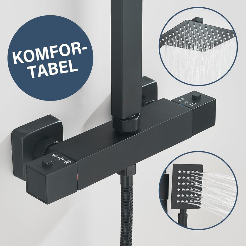 Bathroom Thermostatic Shower Mixer Set and with Adjustable