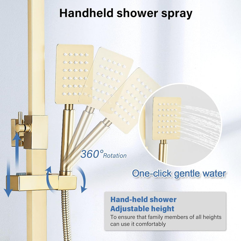 Bathroom Thermostatic Shower Mixer Set and with Adjustable