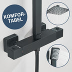 Bathroom Thermostatic Shower Mixer Set and with Adjustable