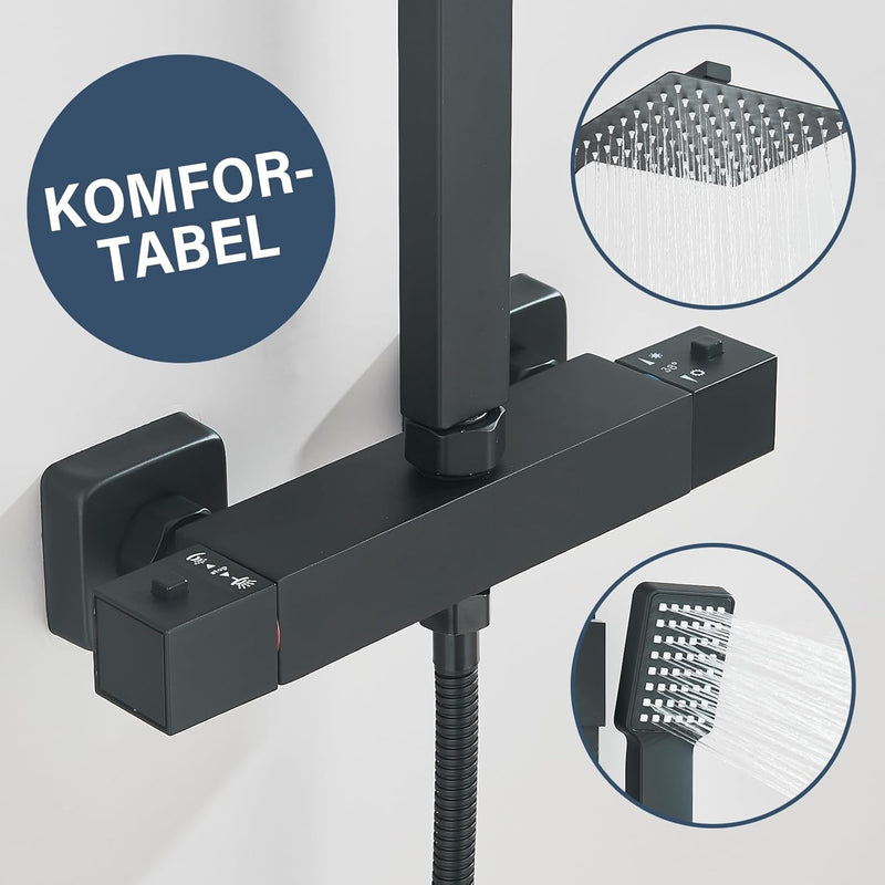 Bathroom Thermostatic Shower Mixer Set and with Adjustable