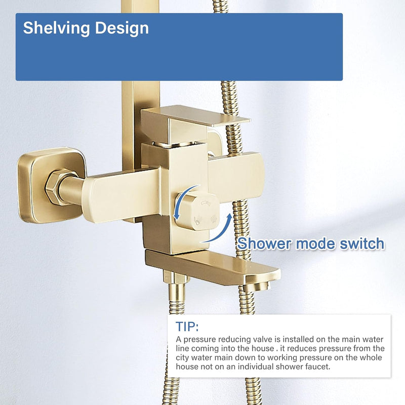 Bathroom Thermostatic Shower Mixer Set and with Adjustable