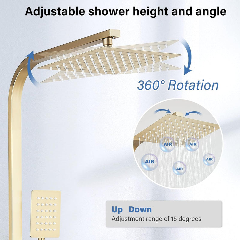 Bathroom Thermostatic Shower Mixer Set and with Adjustable