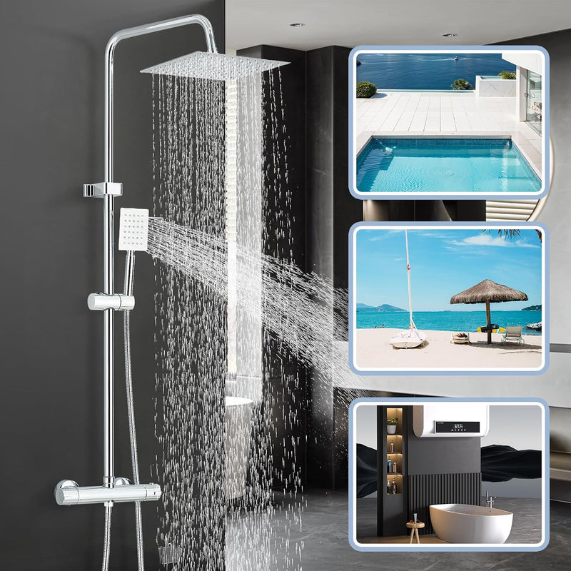 Bathroom Thermostatic Shower Mixer Set and with Adjustable