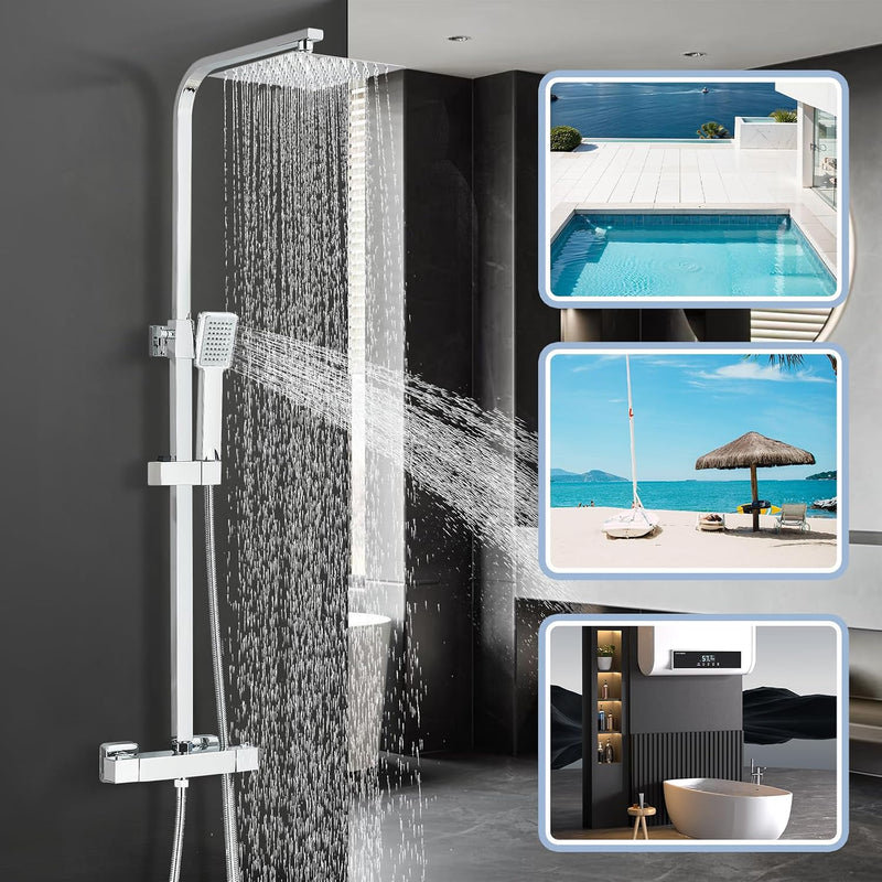 Bathroom Thermostatic Shower Mixer Set and with Adjustable