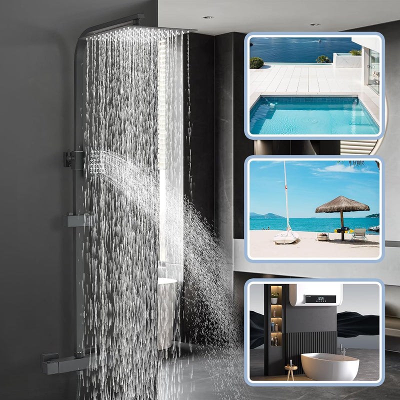 Bathroom Thermostatic Shower Mixer Set and with Adjustable