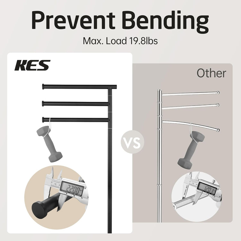 Bathroom Towel Rail Free Standing Holder 4 Swivel