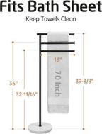 Bathroom Towel Rail Free Standing Holder 4 Swivel