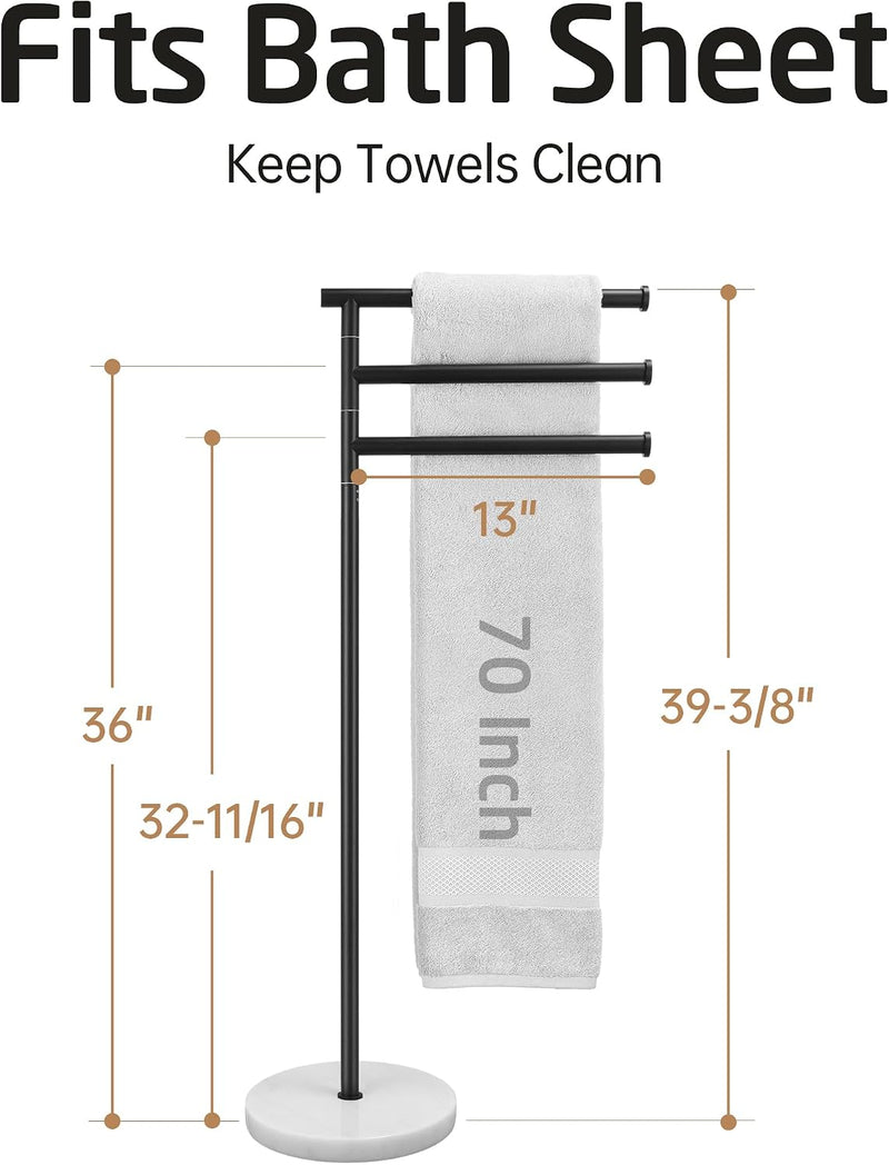 Bathroom Towel Rail Free Standing Holder 4 Swivel