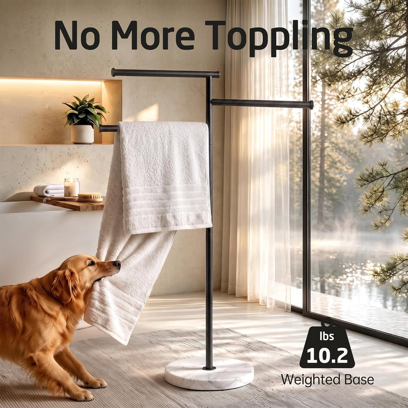 Bathroom Towel Rail Free Standing Holder 4 Swivel