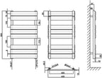 Bathroom Towel Rail Radiator 650x500MM Flat Panel