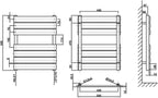 Bathroom Towel Rail Radiator 650x500MM Flat Panel