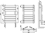 Bathroom Towel Rail Radiator 650x500MM Flat Panel