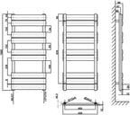 Bathroom Towel Rail Radiator 650x500MM Flat Panel