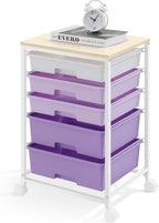 Bathroom Trolley with 5 Drawers and Wooden Worktop