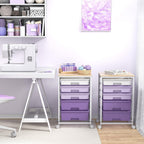 Bathroom Trolley with 5 Drawers and Wooden Worktop