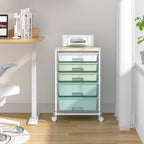 Bathroom Trolley with 5 Drawers and Wooden Worktop
