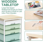 Bathroom Trolley with 5 Drawers and Wooden Worktop