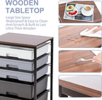 Bathroom Trolley with 5 Drawers and Wooden Worktop