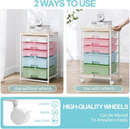Bathroom Trolley with 5 Drawers and Wooden Worktop