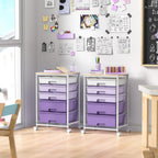 Bathroom Trolley with 5 Drawers and Wooden Worktop