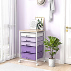 Bathroom Trolley with 5 Drawers and Wooden Worktop