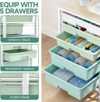 Bathroom Trolley with 5 Drawers and Wooden Worktop