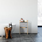Bathroom Unit with 2 Laundry Baskets Open Shelf