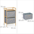 Bathroom Unit with 2 Laundry Baskets Open Shelf