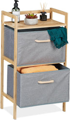 Bathroom Unit with 2 Laundry Baskets Open Shelf