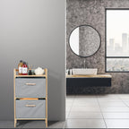 Bathroom Unit with 2 Laundry Baskets Open Shelf