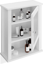 Bathroom Wall Cabinet 3 Shelves Door with Acrylic