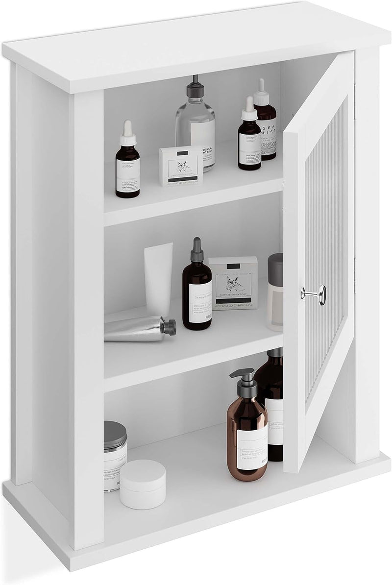 Bathroom Wall Cabinet 3 Shelves Door with Acrylic