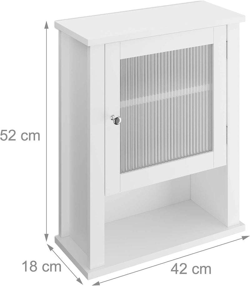 Bathroom Wall Cabinet 3 Shelves Door with Acrylic