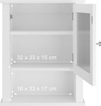Bathroom Wall Cabinet 3 Shelves Door with Acrylic