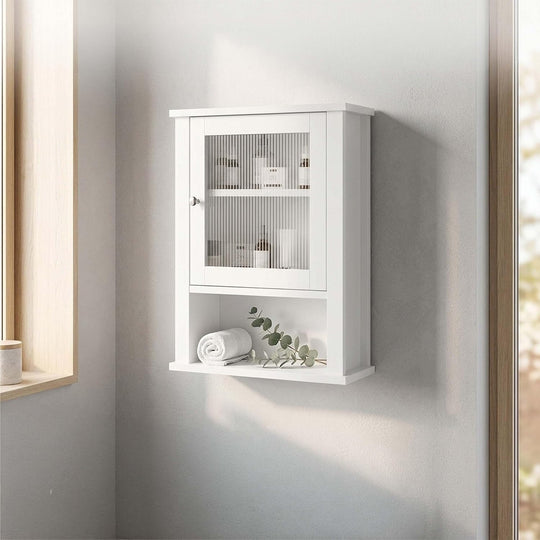 Bathroom Wall Cabinet 3 Shelves Door with Acrylic