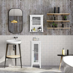 Bathroom Wall Cabinet 3 Shelves Door with Acrylic
