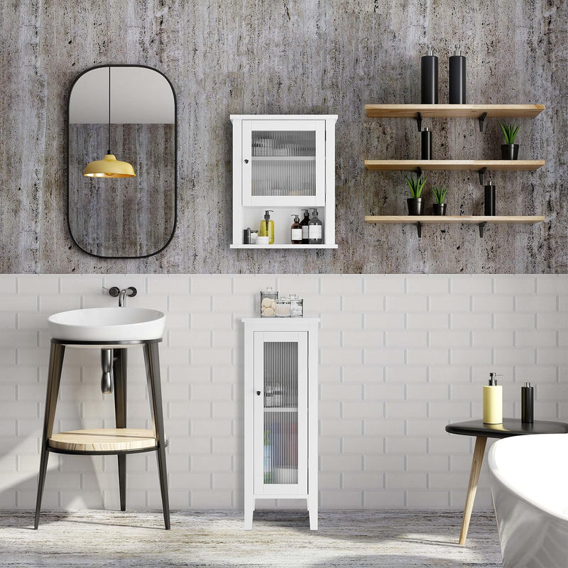 Bathroom Wall Cabinet 3 Shelves Door with Acrylic