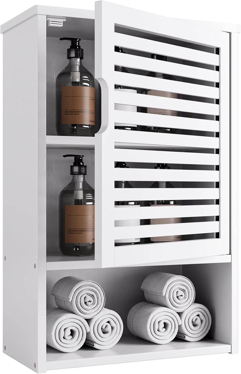 Bathroom Wall Cabinet Bamboo Medicine Single Door Hanging