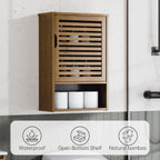 Bathroom Wall Cabinet Bamboo Medicine Single Door Hanging