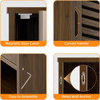 Bathroom Wall Cabinet Bamboo Medicine Single Door Hanging