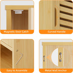 Bathroom Wall Cabinet Bamboo Medicine Single Door Hanging