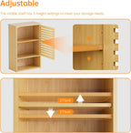 Bathroom Wall Cabinet Bamboo Medicine Single Door Hanging