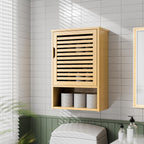 Bathroom Wall Cabinet Bamboo Medicine Single Door Hanging
