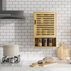 Bathroom Wall Cabinet Bamboo Medicine Single Door Hanging