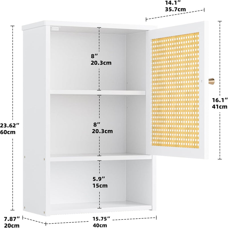 Bathroom Wall Cabinet Bamboo Over-The-Toilet Storage Organiser